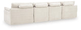 Fannin Ivory 4-Piece Sectional with Ottoman from Ashley Furniture - Luna Furniture