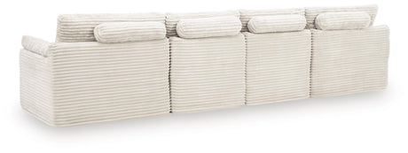 Fannin Ivory 4-Piece Sectional with Ottoman from Ashley Furniture - Luna Furniture
