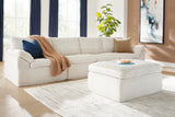Fannin Ivory 4-Piece Sectional with Ottoman from Ashley Furniture - Luna Furniture