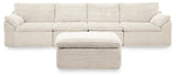 Fannin Ivory 4-Piece Sectional with Ottoman from Ashley Furniture - Luna Furniture