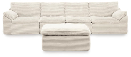 Fannin Ivory 4-Piece Sectional with Ottoman from Ashley Furniture - Luna Furniture