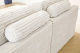 Fannin Ivory 4-Piece Sectional with Ottoman from Ashley Furniture - Luna Furniture