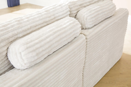 Fannin Ivory 4-Piece Sectional with Ottoman from Ashley Furniture - Luna Furniture