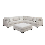 Livia Beige 3-Piece Sectional with Ottoman from Homelegance - Luna Furniture