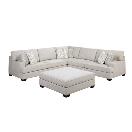 Livia Beige 3-Piece Sectional with Ottoman from Homelegance - Luna Furniture