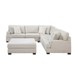Livia Beige 3-Piece Sectional with Ottoman from Homelegance - Luna Furniture