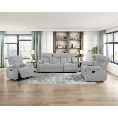 Jules Gray Double Reclining Sofa from Homelegance - Luna Furniture