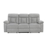 Jules Gray Double Reclining Sofa from Homelegance - Luna Furniture