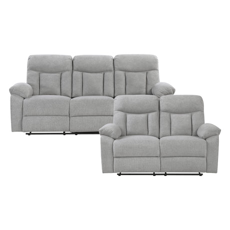 Jules Gray 2-Piece Double Reclining Set from Homelegance - Luna Furniture