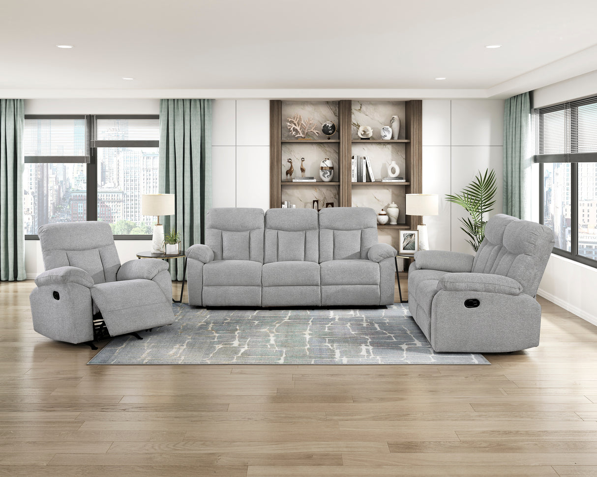 Jules Gray Double Reclining Love Seat from Homelegance - Luna Furniture