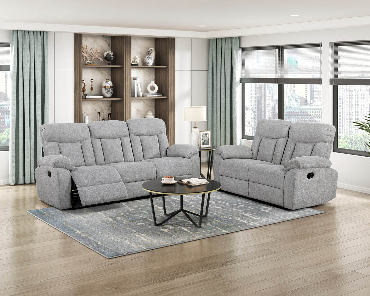Jules Gray Double Reclining Sofa from Homelegance - Luna Furniture