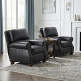 Remington Black Push Back Leather Reclining Chair