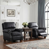Remington Black Push Back Leather Reclining Chair