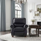 Remington Black Push Back Leather Reclining Chair