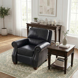 Remington Black Push Back Leather Reclining Chair