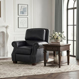 Remington Black Push Back Leather Reclining Chair