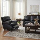 Remington Black Push Back Leather Reclining Chair