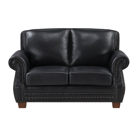 Remington Black Push Back Leather Reclining Chair from Homelegance - Luna Furniture