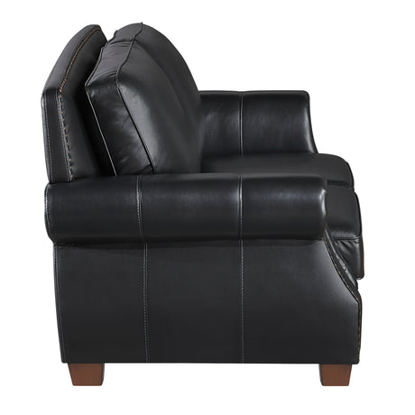 Remington Black Push Back Leather Reclining Chair from Homelegance - Luna Furniture
