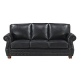 Remington Black Leather Loveseat from Homelegance - Luna Furniture