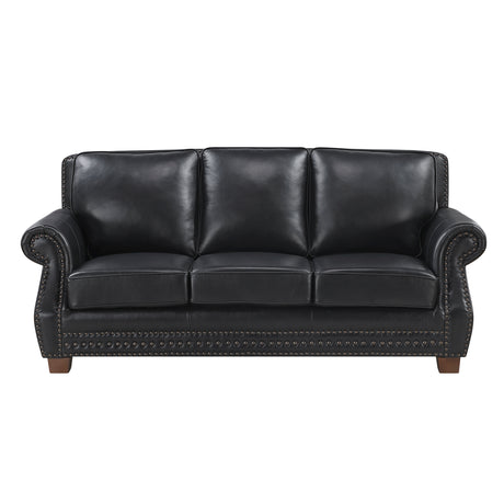 Remington Black Leather Loveseat from Homelegance - Luna Furniture