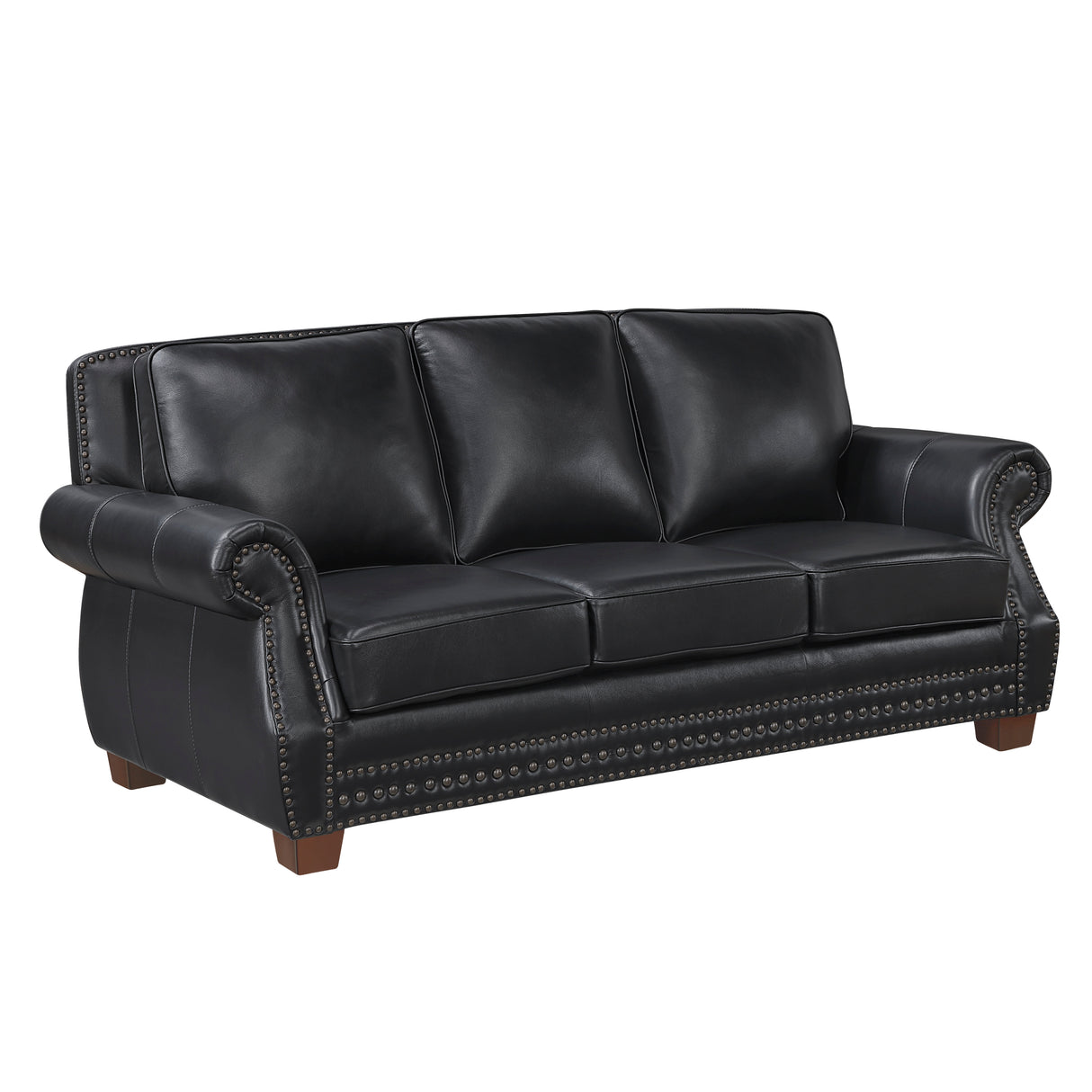 Remington Black Leather Loveseat from Homelegance - Luna Furniture