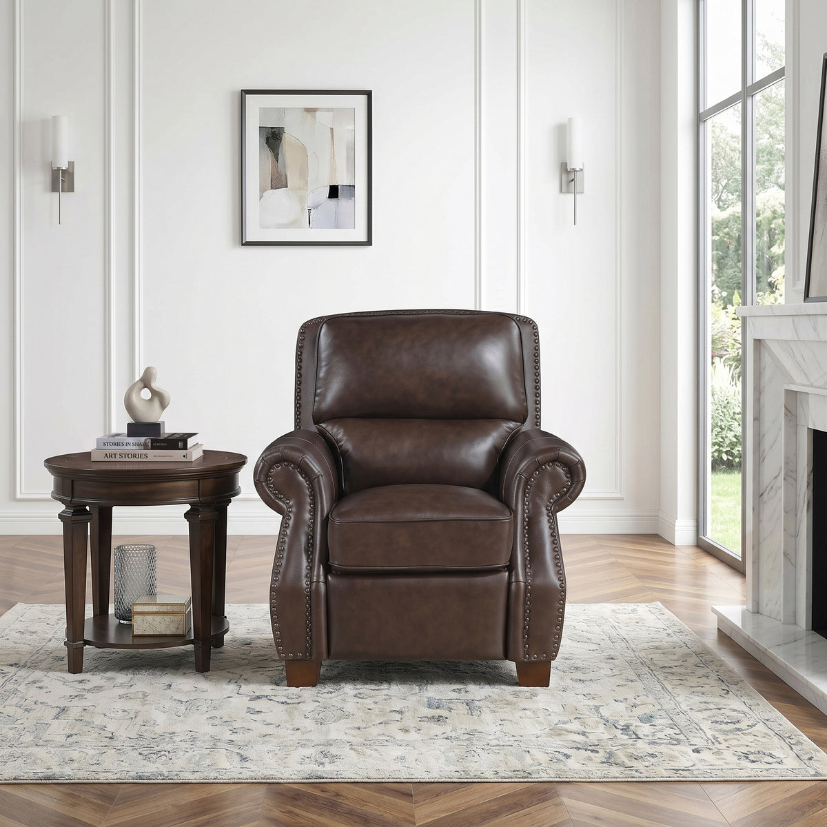 Remington Brown Push Back Leather Reclining Chair