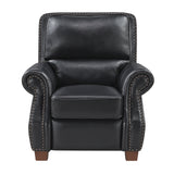 Remington Black Push Back Leather Reclining Chair from Homelegance - Luna Furniture