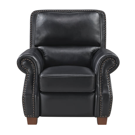 Remington Black Push Back Leather Reclining Chair from Homelegance - Luna Furniture
