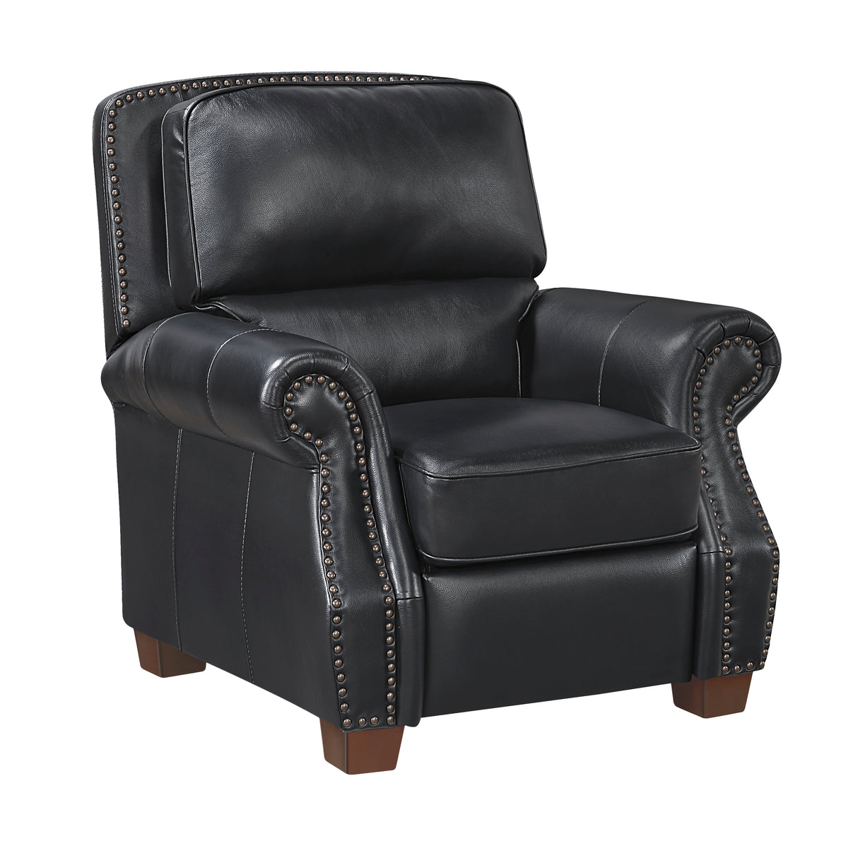 Remington Black Push Back Leather Reclining Chair from Homelegance - Luna Furniture