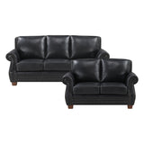 Remington Black Leather Living Room Set from Homelegance - Luna Furniture