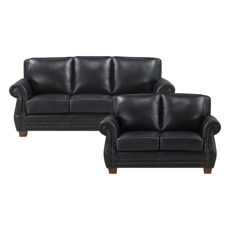 Remington Black Leather Living Room Set from Homelegance - Luna Furniture