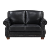 Remington Black Leather Love Seat from Homelegance - Luna Furniture