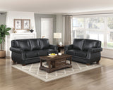 Remington Black Leather Love Seat from Homelegance - Luna Furniture