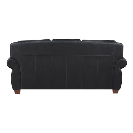 Remington Black Leather Sofa from Homelegance - Luna Furniture