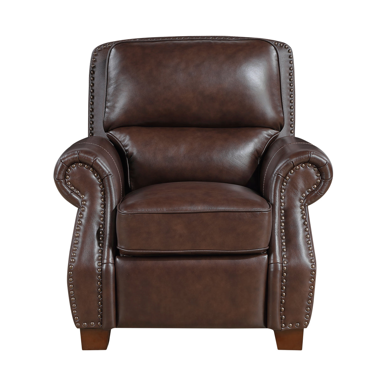 Remington Brown Push Back Leather Reclining Chair from Homelegance - Luna Furniture