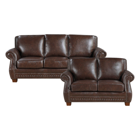 Remington Brown Leather Living Room Set from Homelegance - Luna Furniture