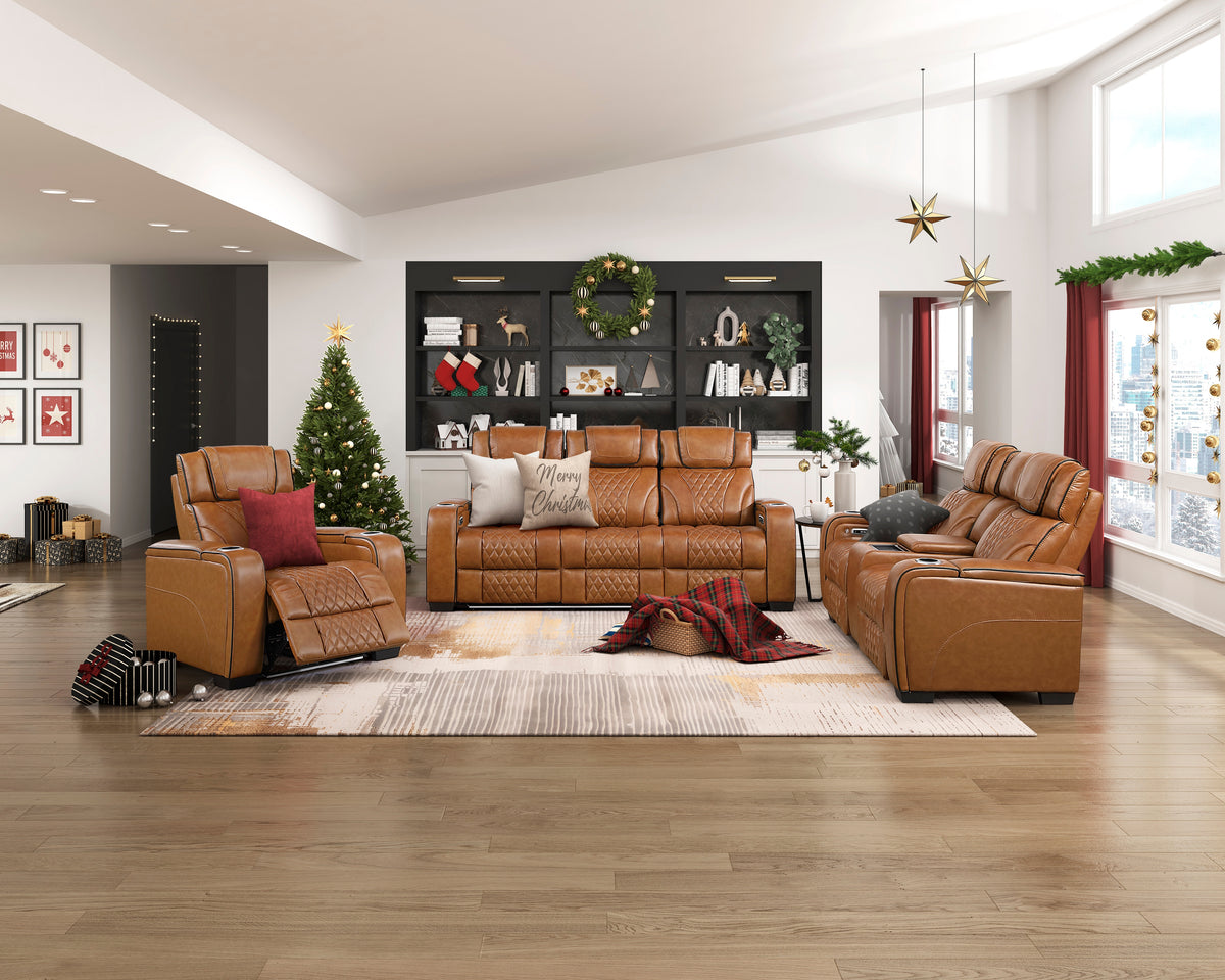 Apex Brown Leather Power Reclining Chair from Homelegance - Luna Furniture