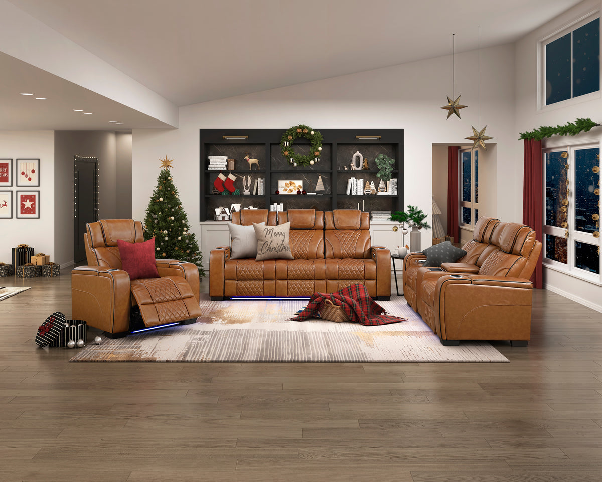 Apex Brown Leather Power Reclining Chair from Homelegance - Luna Furniture