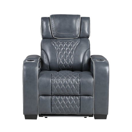 Apex Blue 2-Piece Leather Power Reclining Living Room Sets from Homelegance - Luna Furniture