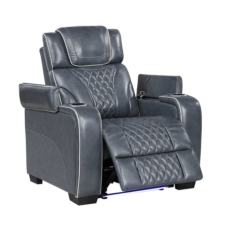 Apex Blue 2-Piece Leather Power Reclining Living Room Sets from Homelegance - Luna Furniture