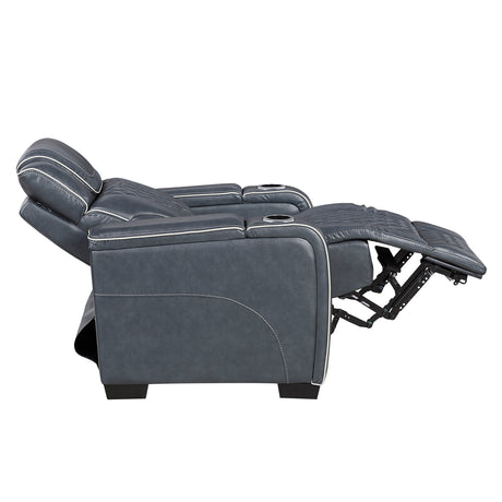 Apex Blue 2-Piece Leather Power Reclining Living Room Sets from Homelegance - Luna Furniture