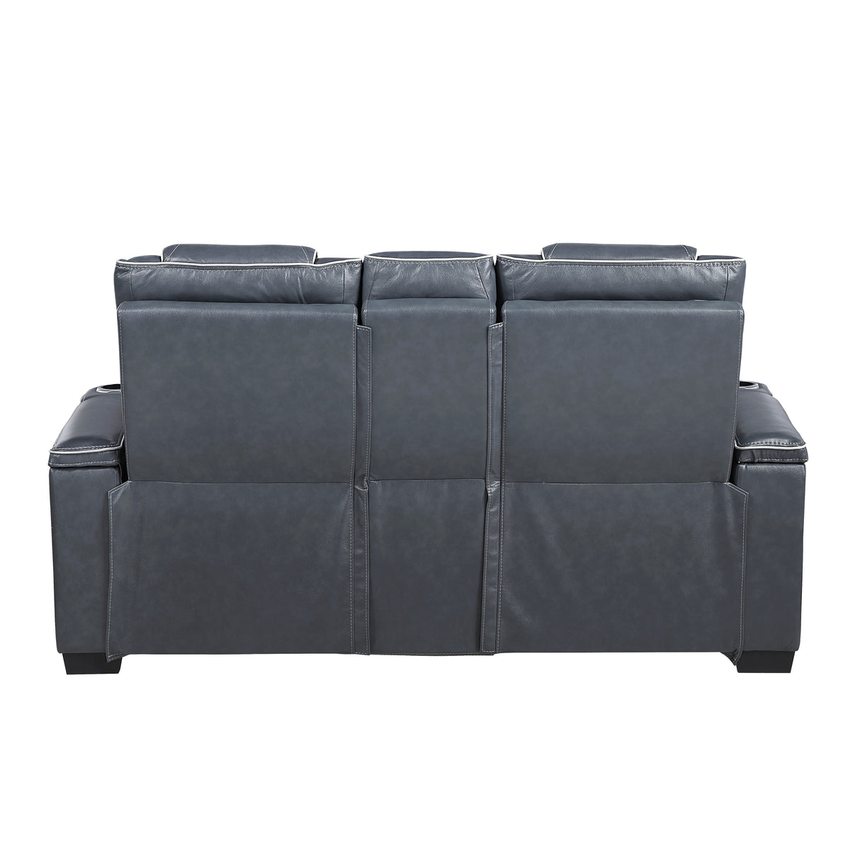 Apex Blue Leather Power Double Reclining Sofa from Homelegance - Luna Furniture