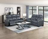 Apex Blue Leather Power Reclining Living Room Set from Homelegance - Luna Furniture