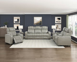 Apex Gray Leather Power Double Reclining Sofa from Homelegance - Luna Furniture