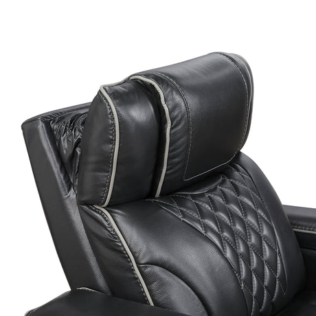 Apex Black Leather Power Reclining Living Room Set from Homelegance - Luna Furniture