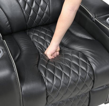 Apex Black Leather Power Reclining Living Room Set from Homelegance - Luna Furniture