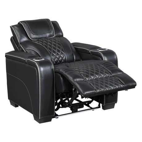 Apex Black Leather Power Reclining Living Room Set from Homelegance - Luna Furniture