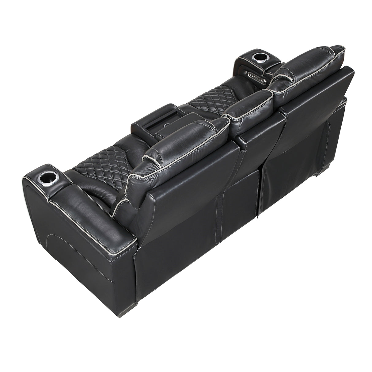 Apex Black Leather Power Reclining Sofa and Loveseat from Homelegance - Luna Furniture