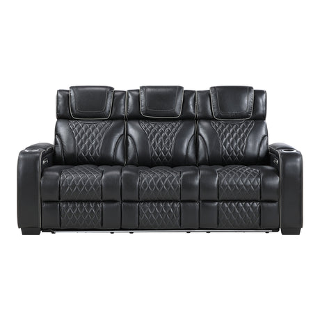 Apex Black 2-Piece Leather Power Reclining Living Room Sets from Homelegance - Luna Furniture